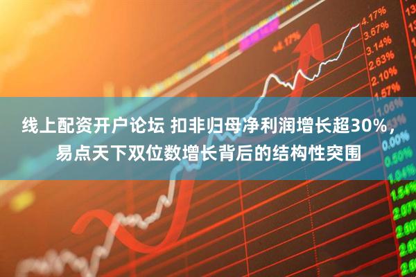 线上配资开户论坛 扣非归母净利润增长超30%，易点天下双位数增长背后的结构性突围