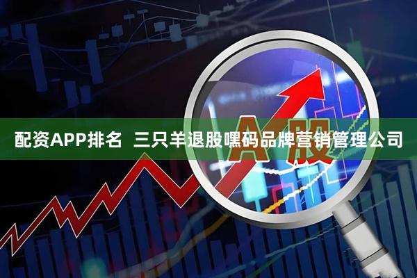 配资APP排名  三只羊退股嘿码品牌营销管理公司
